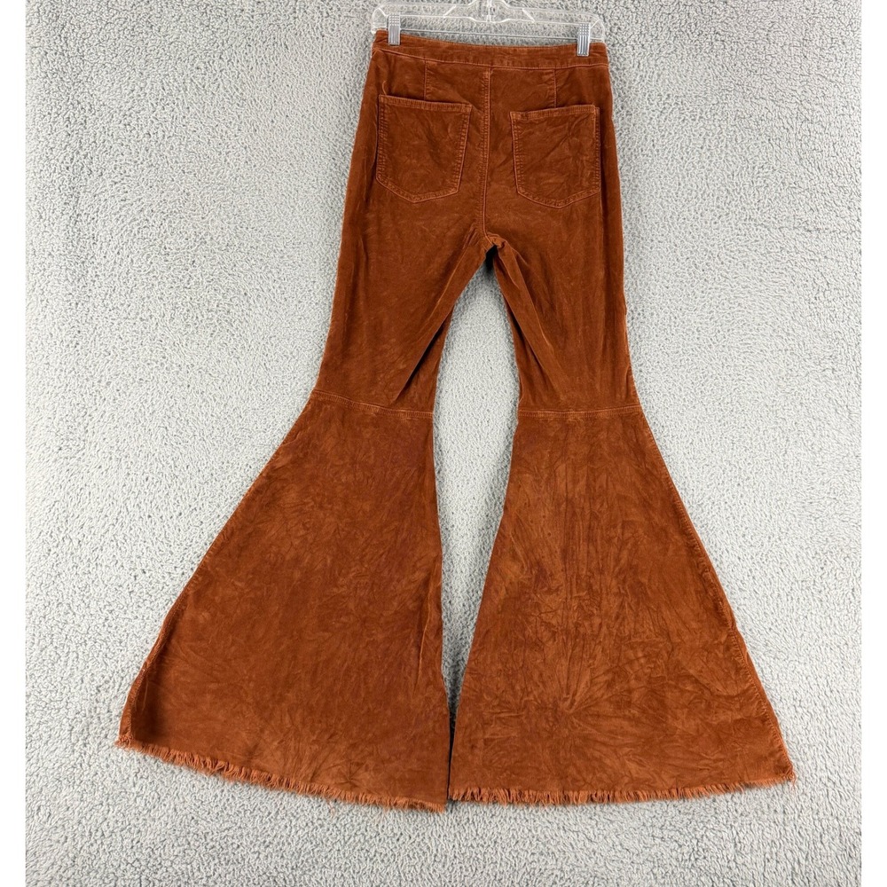 Free People Just Float On Flare Jeans Womens 27 Rust Orange Corduroy Bell Bottom - Picture 10 of 16